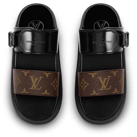 louis vuitton monogram sunbath flat mule sandals|Louis Vuitton flat shoes for women.